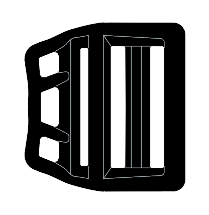 [FI-POM-TL-38-001] Duraflex | Xlite® Double Bar Tensionlock® | POM | 38mm | black