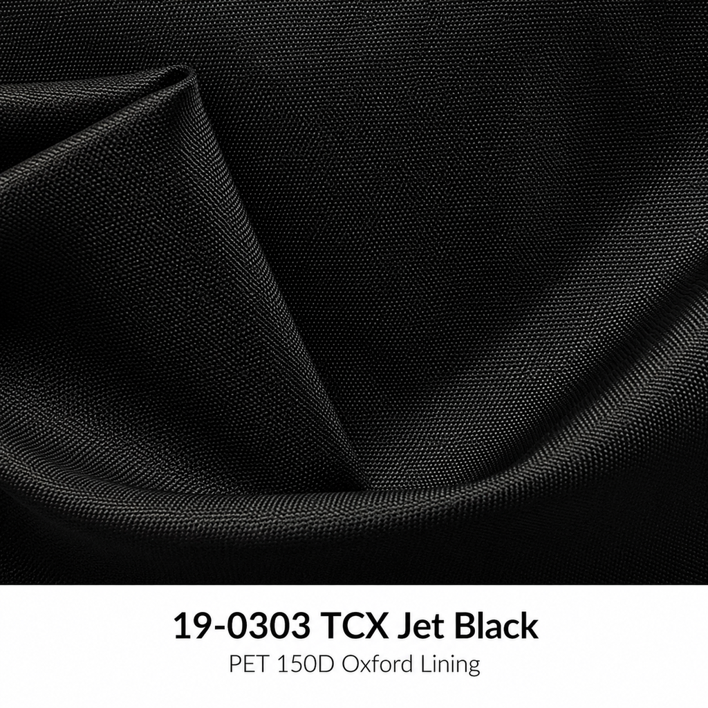 [FA-PET-150D-OX-80GSM-BLK] Oxford Lining | PET | 150D | 80gsm | 19-0303 TCX Jet Black